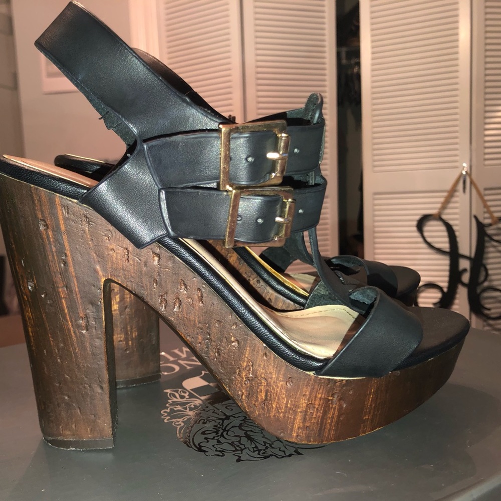 Black and Brown Platform Sandals